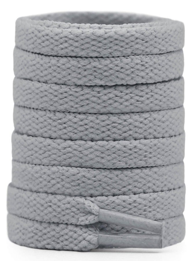 DELELE Flat Shoe Laces for Sneakers: 63 inch Light Grey 6/25 inch Narrow Athletic Shoelaces 2 Pair - Image 1